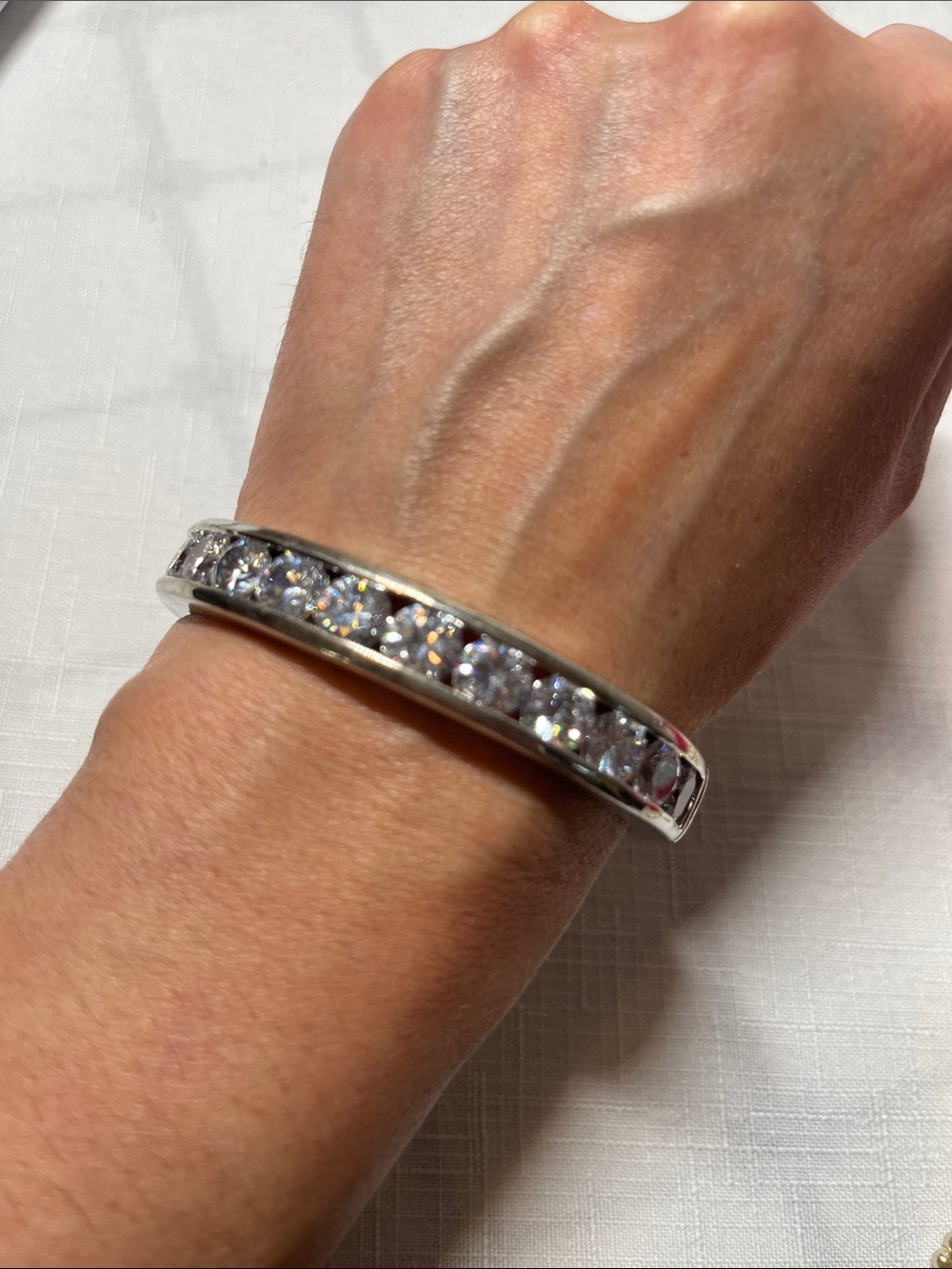 Vintage Silver-tone hinged bangle
Crystal Channel-Set Bracelet
Statement